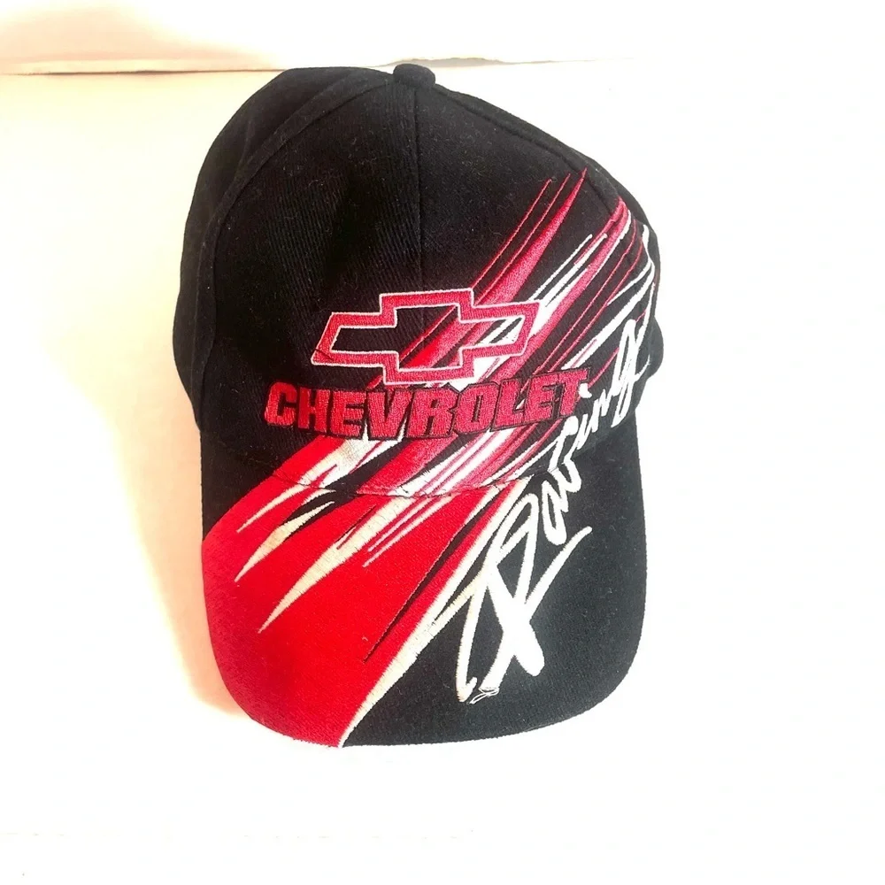 Chevrolet Racing Embroidered Black Red Adjustable Baseball Cap Hat
